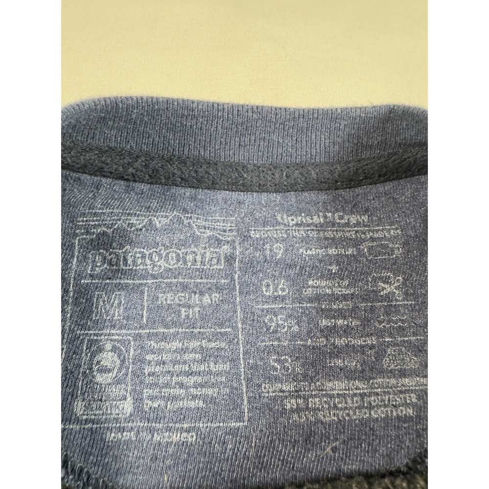 Patagonia Sweatshirt Women Medium Ridge Rise Stripe Uprisal Blue Organic Cotton - Picture 3 of 11